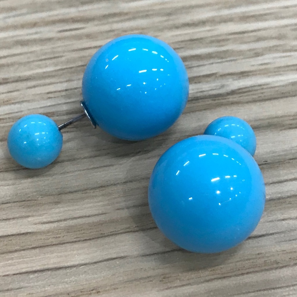 ⭐️new⭐️ blue double sided ball stud earrings